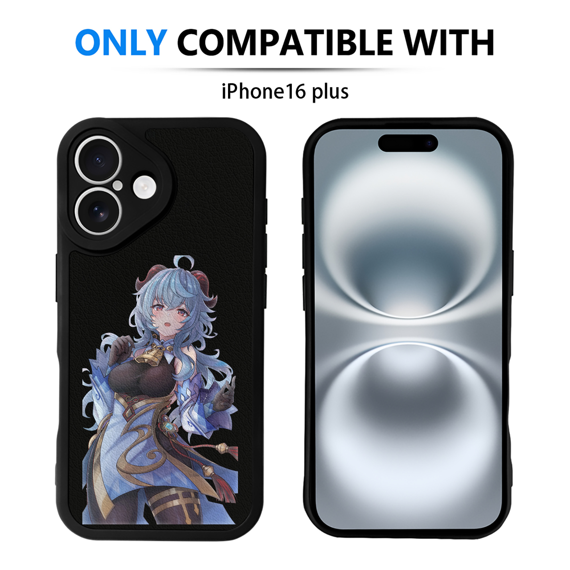 げんし神 甘雨 かんう genshin Ganyu 【iPhone 16シリーズ対応】シリコンスマホケース（レザー調） 材質：シリコン